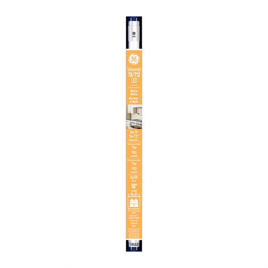 GE T8 Warm White 18 in. G13 (Medium Bi-Pin) T8 LED Linear Tube 15 Watt Equivalence 1 pk