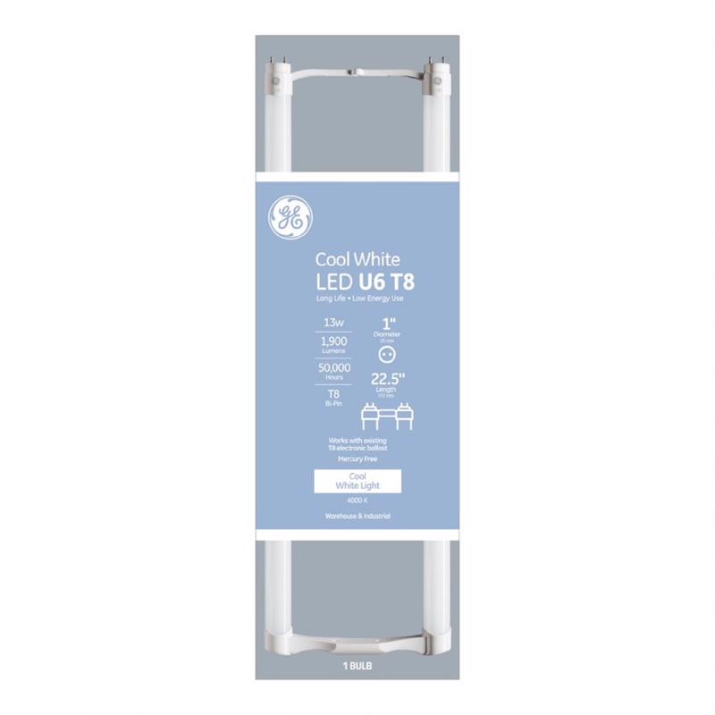 GE T8 G13 (Medium Bi-Pin) LED Tube Light Cool White 13 Watt Equivalence 1 pk