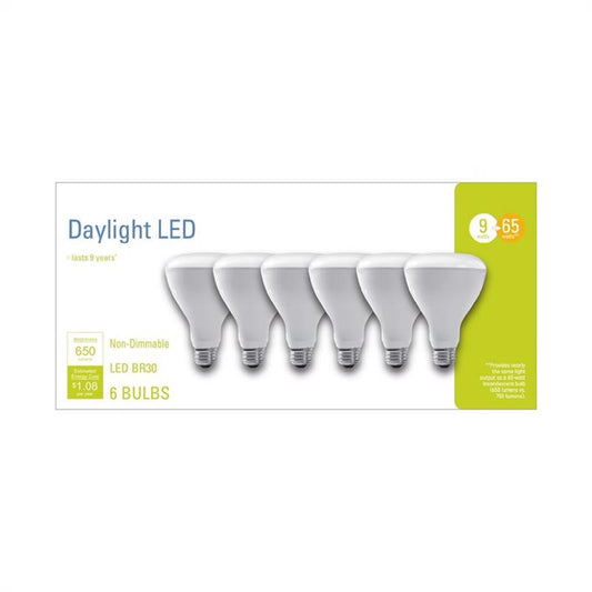 GE BR30 E26 (Medium) LED Bulb Daylight 65 Watt Equivalence 6 pk