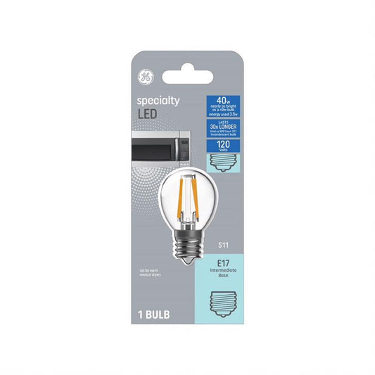 GE S11 E17 (Intermediate) LED Bulb Soft White 40 Watt Equivalence 1 pk