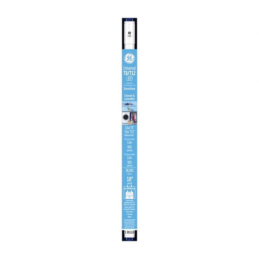 GE T8 and T12 Frosted Sunshine 18 in. G13 (Medium Bi-Pin T8 LED Linear Tube 15 Watt Equivalence 1 pk