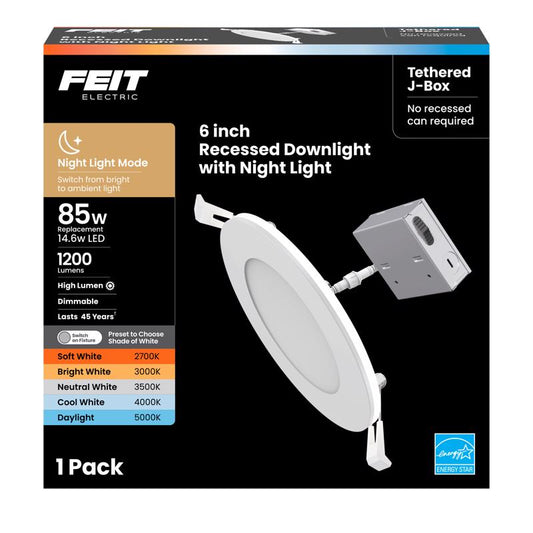 Feit LED Retrofits White 7 in. W Aluminum LED Canless Recessed Downlight 17 W