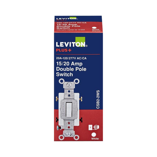 Leviton 20 amps Single Pole Toggle AC Quiet Switch White 1 pk