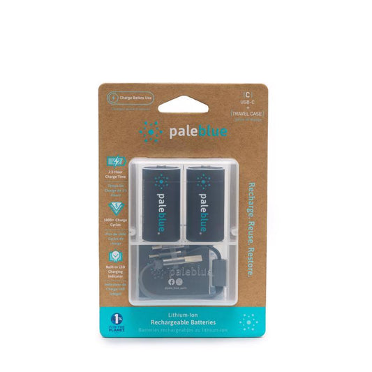 Pale Blue Earth C Lithium Batteries 2 pk Clamshell