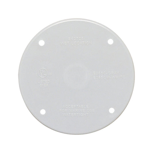 Sigma Engineered Solutions Round Plastic 4.29 in. H X 4.29 in. W Flat Box Cover