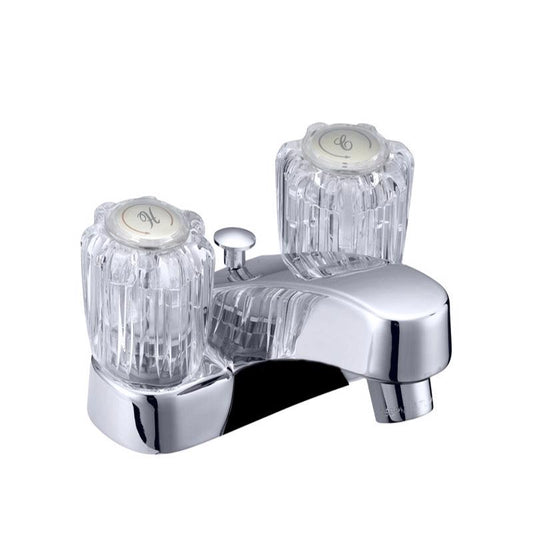 LDR Chrome Traditional Two-Handle Bathroom Sink Faucet 4 in.