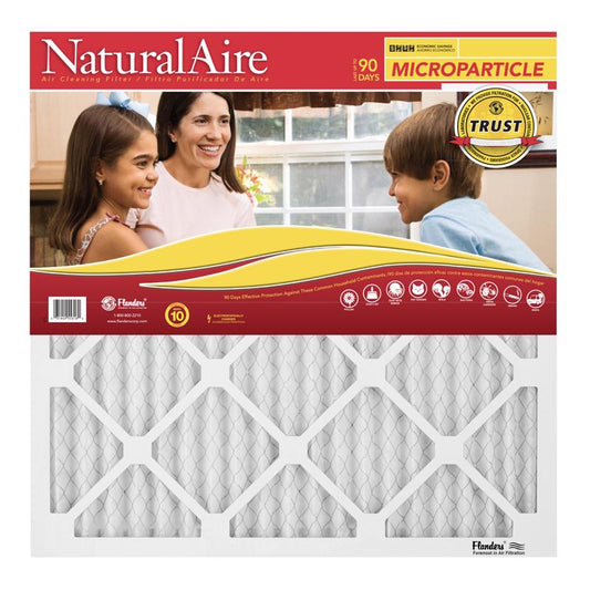 NaturalAire 24 in. W X 24 in. H X 1 in. D Synthetic 10 MERV Pleated Microparticle Air Filter 1 pk