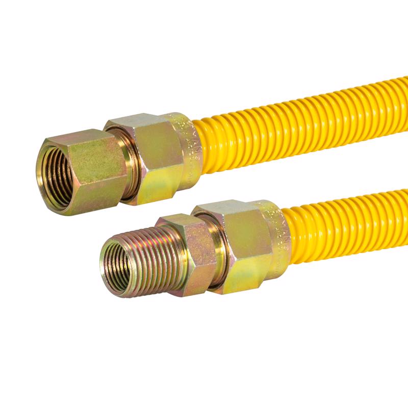 Eastman 1/2 in. FIP X 1/2 in. D FIP 24 in. Stainless Steel Gas Connect ...
