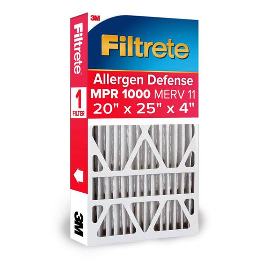 Filtrete 20 in. W X 25 in. H X 4 in. D Pleated 1000 MPR Pleated Allergen Air Filter 1 pk