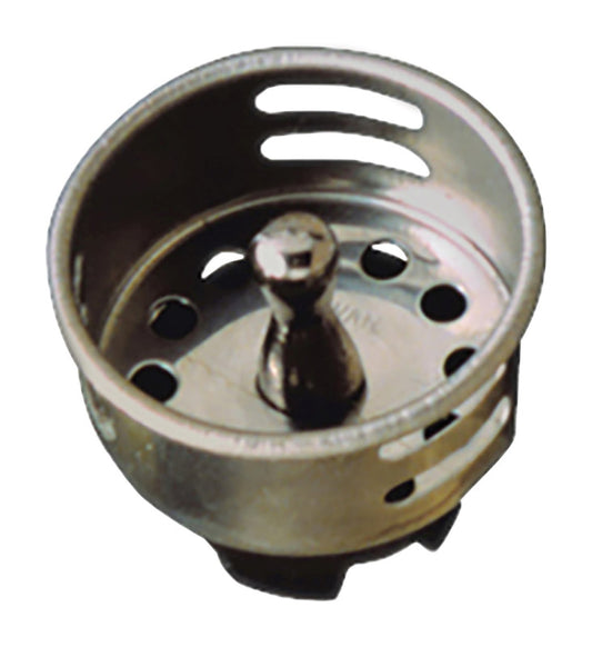 Plumb Pak Jr. Duo 2-9/16 in. D Brushed Silver Stainless Steel Strainer Basket
