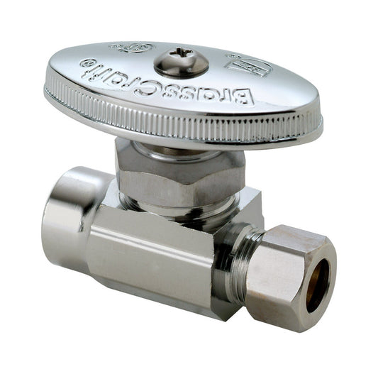 BrassCraft 1/2 in. Sweat outlets X 3/8 in. Compression Brass Straight Stop Valve