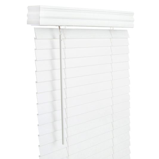 Living Accents Faux Wood 2 in. Blinds 29 in. W X 60 in. H White Cordless
