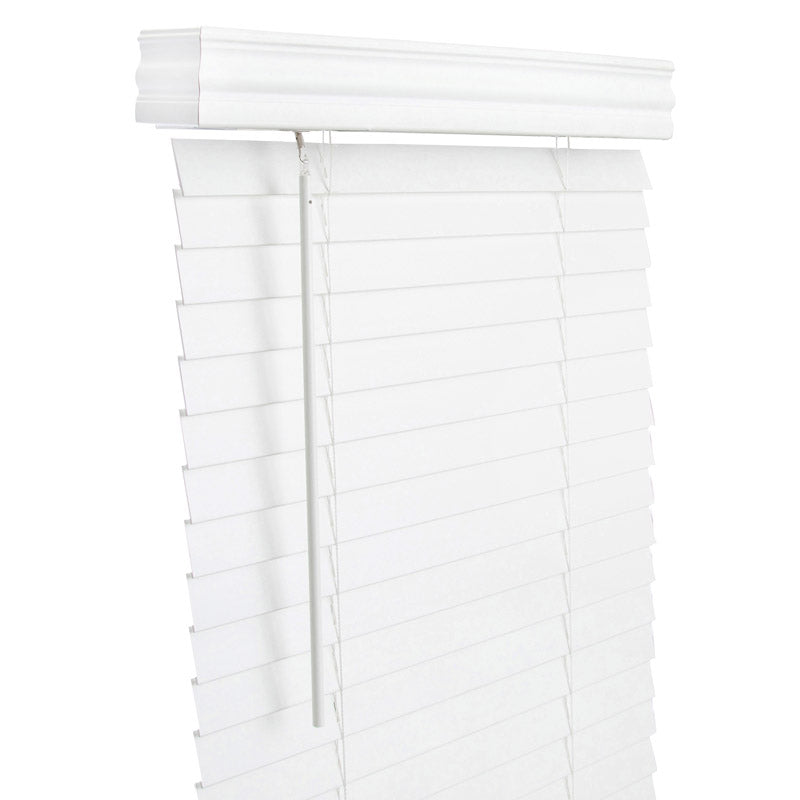 Living Accents Faux Wood 2 in. Blinds 23 in. W X 60 in. H White Cordless