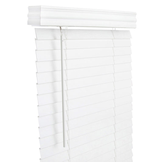 Living Accents Faux Wood 2 in. Blinds 23 in. W X 60 in. H White Cordless