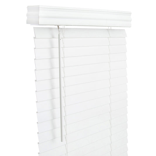 Living Accents Faux Wood 2 in. Blinds 72 in. W X 60 in. H White Cordless