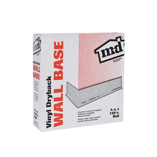 M-D BUILDING PRODUCTS 4 in. H X 0.08 in. W X 120 ft. L Dry Back Brown Vinyl Wall Base