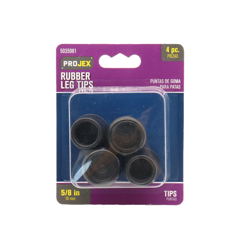 Projex Rubber Leg Tip Black Round 5/8 in. W 4 pk – Sports Med Distributor