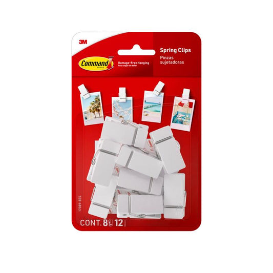 3M Command Medium Plastic Spring Clip 1.5 in. L 8 pk
