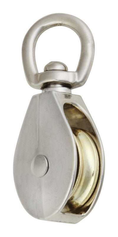 Campbell 1-1/2 in. D Nickel Copper Swivel Eye Swivel Single Eye Pulley