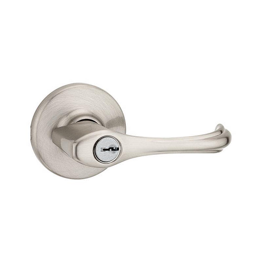 Kwikset Dorian Satin Nickel Entry Door Knob 1-3/4 in.
