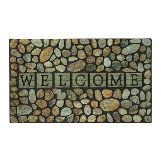 Sports Licensing Solutions 18 in. W X 30 in. L Multi-Color Pebble Welcome Rubber Door Mat