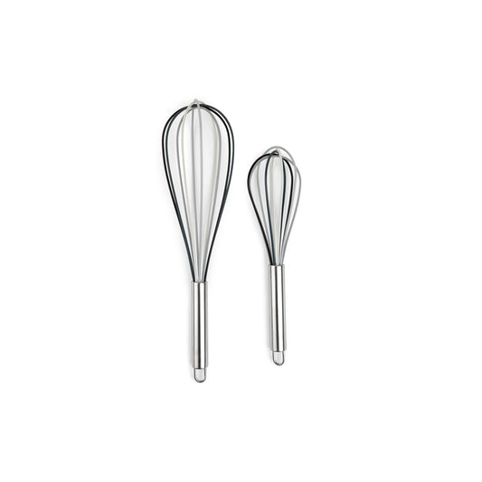 Core Kitchen Gray Silicone/Stainless Steel Whisk Set