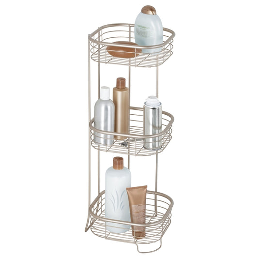 iDesign Forma 26.25 in. H X 9.5 in. W X 9.5 in. L Satin Silver Tiered Shelf Organizer