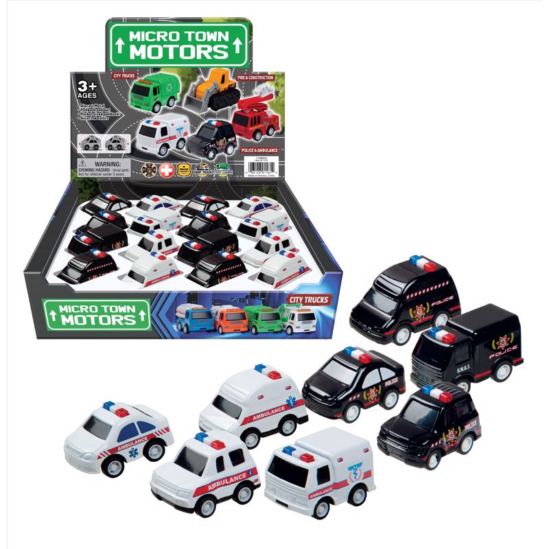 Playmaker Toys Police and Ambulance Vehicles Assorted