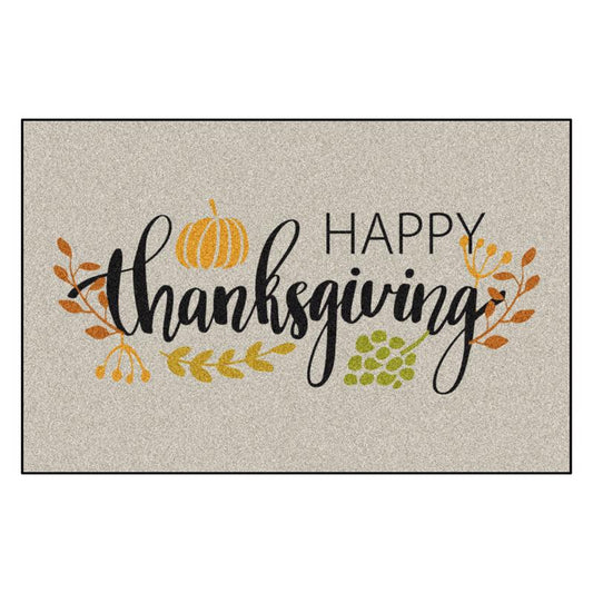 Fanmats 30 in. W X 20 in. L Multi-Color Happy Thanksgiving Rubber Door Mat