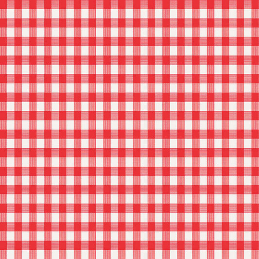 Magic Cover Red/White Checkered Vinyl Disposable Tablecloth 90 in. L X 52 in. W