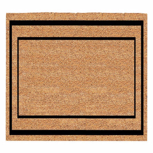 Americo Home 60 in. W X 24 in. L Black/Tan Classic Border Coir Door Mat