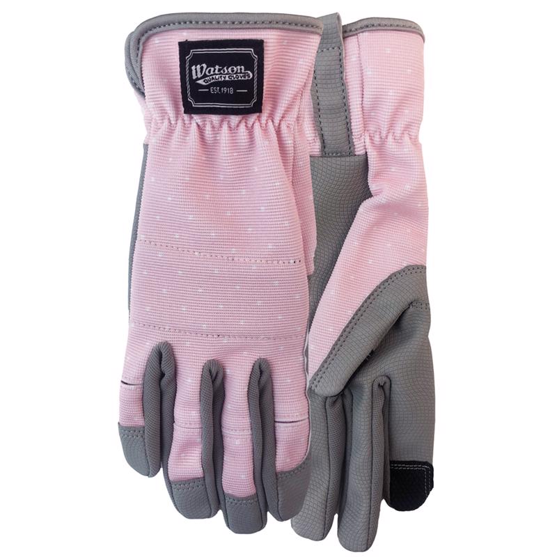 Watson Gloves Home Grown S Spandex Uptown Girl Gray/Pink Gardening Gloves