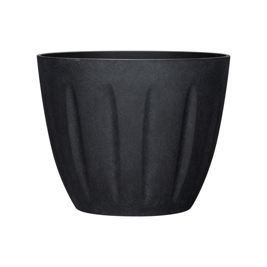 L&G 9.6 in. H X 12 in. W X 12 in. D X 12 in. D Polyresin Spritzer Planter Black