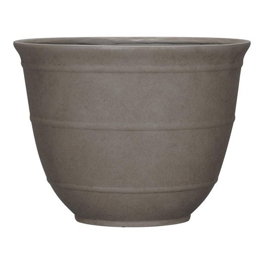 L&G 9.6 in. H X 12 in. W X 12 in. D X 12 in. D Polyresin Brighton Planter Mocha