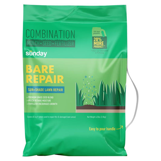 Sunday Bare Repair Tall Fescue Grass Sun or Shade Fertilizer/Mulch/Seed 4.5 lb. capacity