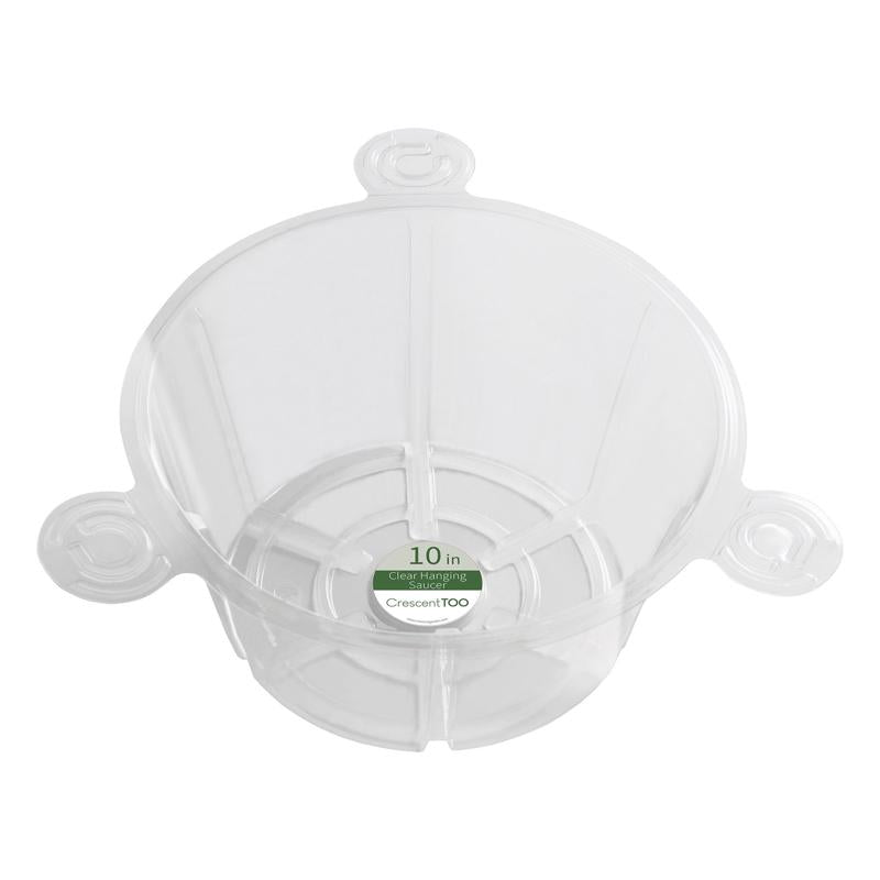 Crescent Garden 5 in. H X 10 in. D Polyethylene Hanging Basket Drip Pan Clear