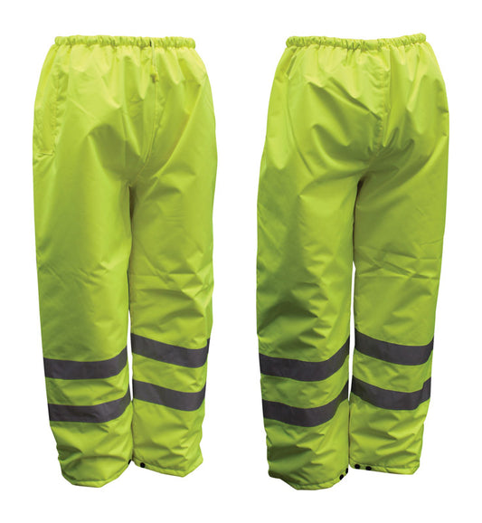 Boss Hi-Vis Insulated Yellow Polyester Rain Pants XL