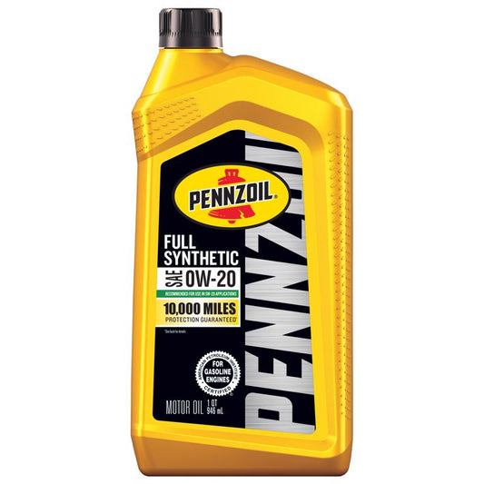 Pennzoil 0W-20 Gasoline Synthetic Motor Oil 1 qt 1 pk