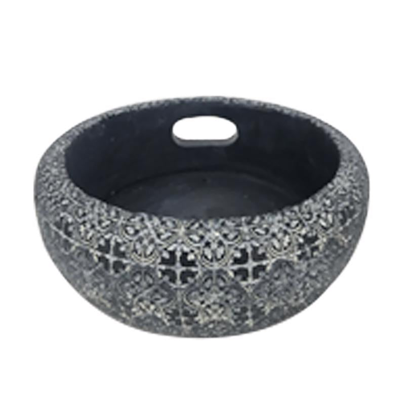 Exhart Black/Gray Resin 5 in. L X 5 in. W Echo Dot Holder Outdoor Decoration