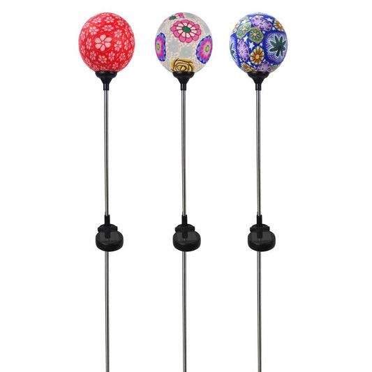 Alpine Multicolored Glass/Metal 34 in. H X 4 in. L X 4 in. W Soft Clay Ball Outdoor Garden Stake