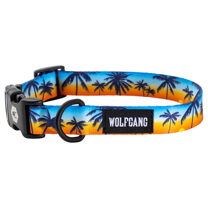Wolfgang Multicolored Sunset palms Polyester Dog Adjustable Collar Large