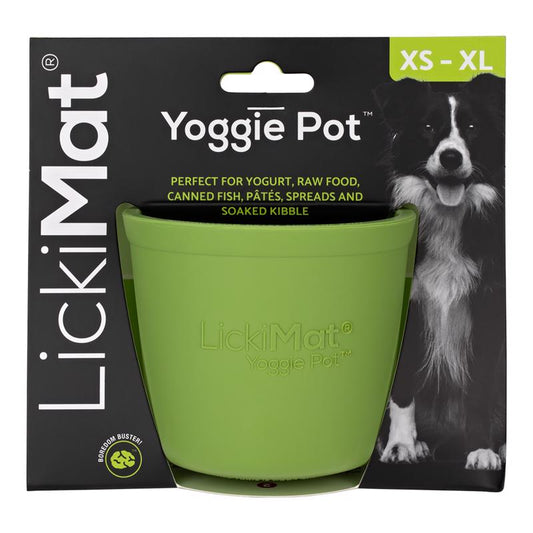 LickiMat Yoggie Pot Green Rubber Slow Feeder For Dogs