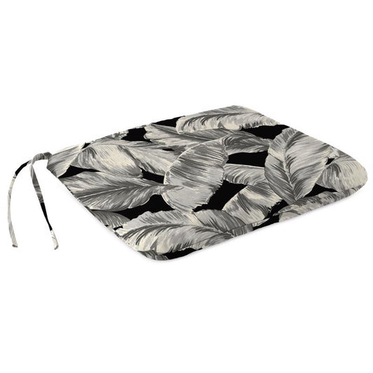 Jordan Manufacturing Black/White Floral Polyester Seat Pad 17 in. H X 2 in. W X 15.5 in. L