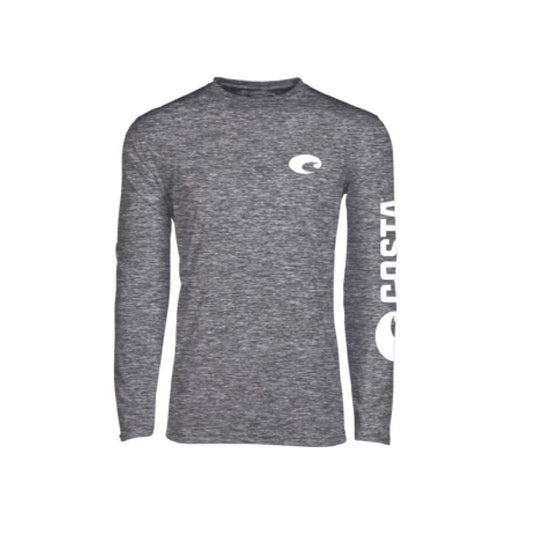 Costa XL Long Sleeve Men's Crew Neck Gray Cationic Tee Shirt