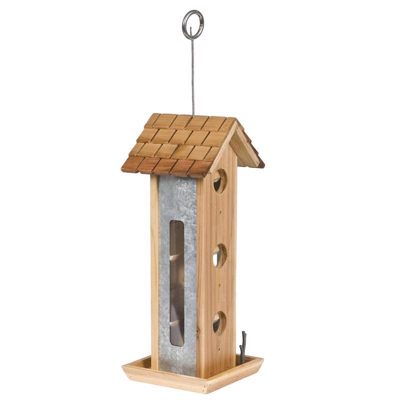 Perky-Pet Tin Jay Wild Bird 2 lb Wood Twig Bird Feeder 6 ports