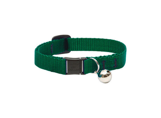 LupinePet Basic Solids Green Green Nylon Cat Collar