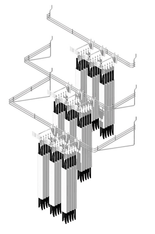1 in. H X 16 in. W X 5 in. D Silver Metal Waterfall Peg Organizer Rack