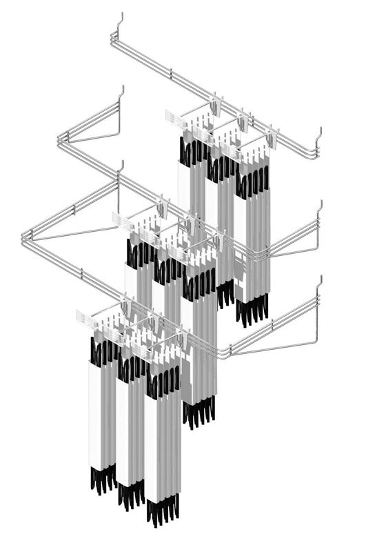 1 in. H X 22 in. W X 9 in. D Silver Metal Waterfall Peg Organizer Rack