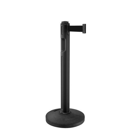 38 in. H Black Tempest Post With Retractable Belt