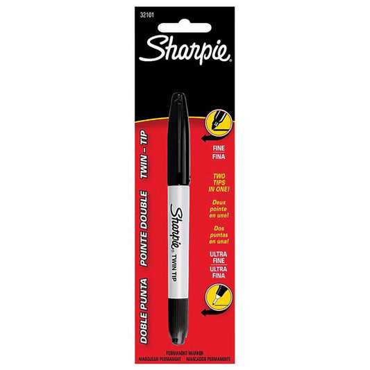 Sharpie Twin Tip Black Ultra Fine Tip Permanent Marker 1 pk